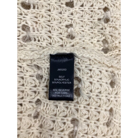 Aakaa Sweater Vest Women's Size S Color Cream Fringe Duster Sweater Vest - Picture 8 of 12